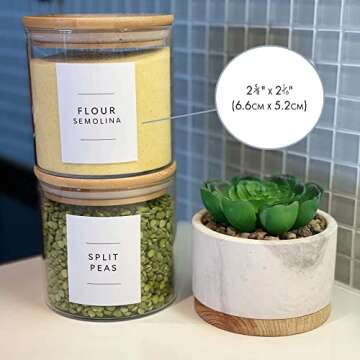 Lovable Labels Pre-printed Farmhouse/Minimalist Pantry Labels - 168 Dishwasher Safe Pantry Container...