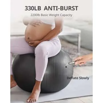 Trideer Yoga Ball Exercise Ball for Working Out, 5 Sizes Gym Ball, Birthing Ball for Pregnancy, Swiss Ball for Physical Therapy, Balance, Stability, Fitness, Office Ball Chair, Quick Pump Included