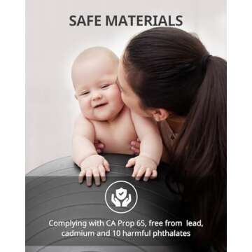 Trideer Yoga Ball Exercise Ball for Working Out, 5 Sizes Gym Ball, Birthing Ball for Pregnancy, Swiss Ball for Physical Therapy, Balance, Stability, Fitness, Office Ball Chair, Quick Pump Included