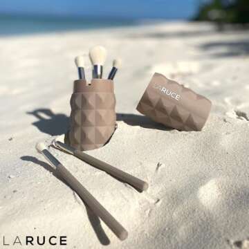 Laruce Beauty Makeup Brush Set – Set of 5 Premium Vegan Brushes for Full Face, Professional Makeup Brushes for Blush, Bronzer, Concealer, Eyeshadow, and Powder (5 pcs)