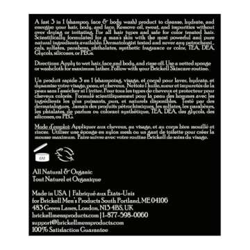 Brickell Men's Rapid Wash, Natural and Organic 3 in 1 Body Wash Gel for Men, 16 Ounce, Spicy Citrus Scent