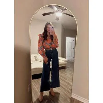 Supgoreou Women's Wide Leg Jeans High Waisted Stretchy Trendy Casual Versatile Work Denim Pants Trousers 2025 Dark Blue