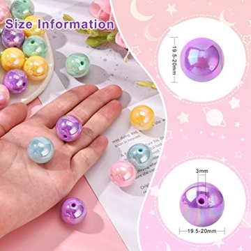 100pcs Vibrant Acrylic Round Beads for Jewelry Making