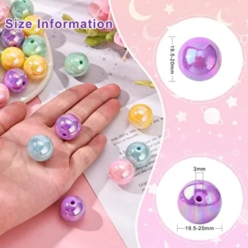 100pcs Vibrant Acrylic Round Beads for Jewelry Making