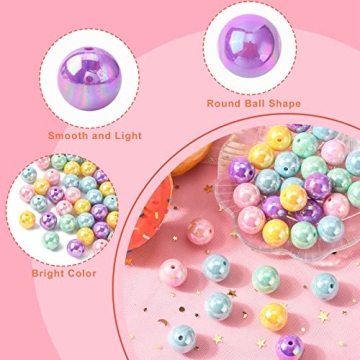 100pcs Vibrant Acrylic Round Beads for Jewelry Making