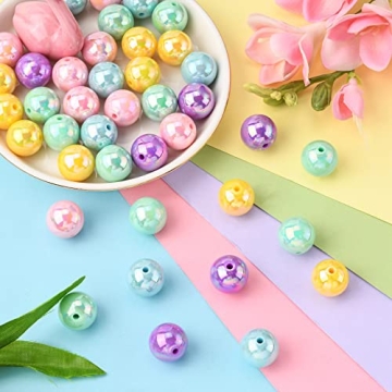 100pcs Vibrant Acrylic Round Beads for Jewelry Making