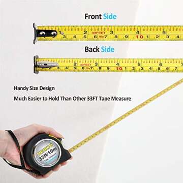 HEIKIO 33FT Measuring Tape with Double-Sided Scale