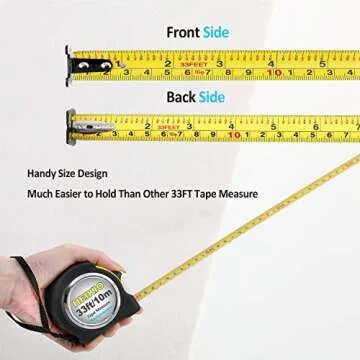 HEIKIO 33FT Measuring Tape with Double-Sided Scale