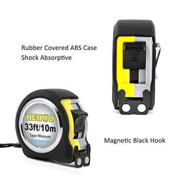 HEIKIO 33FT Measuring Tape with Double-Sided Scale
