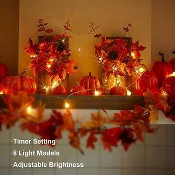 Anna's Whimsy 2PACK Fall Decor Mason Jar Sconce Wall Decor Rustic with Remote Control LED Fairy Lights - Artificial Fall Flowers Fall Decorations for Home Bedroom Farmhouse(Pumpkin)
