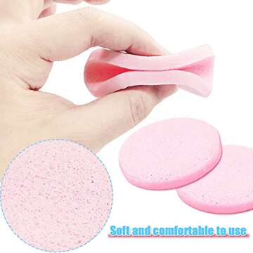 120 Pcs Facial Sponges Compressed,Face Cleansing Sponge,Makeup Removal Sponge Pads,Exfoliating Wash Round Sponge for Women,Girls,Pink