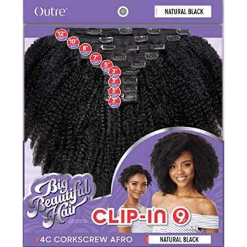 Outre 4C Corkscrew Afro Clip-Ins for Curly Hair