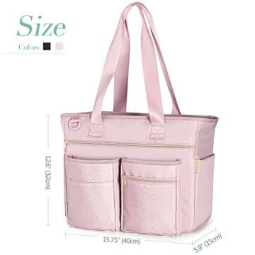 Fasrom Teacher Tote Bag with Padded Sleeve for Up to 14 Inches