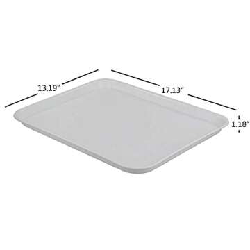 Ponpong White Large Plastic Fast Food Serving Tray, Rectangle, 6 Packs
