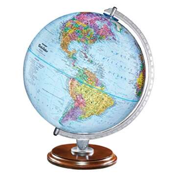 Replogle Student - Educational Classic World globe, Blue Ocean, Raised Relief feature, including a b...