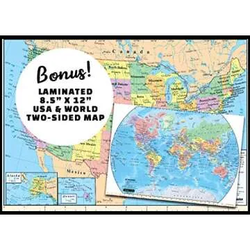 Replogle Student - Educational Classic World globe, Blue Ocean, Raised Relief feature, including a bonus map, made in USA, 12"/30cm diameter