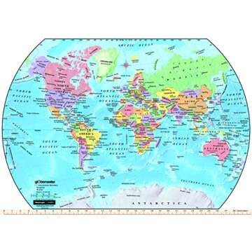 Replogle Student - Educational Classic World globe, Blue Ocean, Raised Relief feature, including a bonus map, made in USA, 12"/30cm diameter