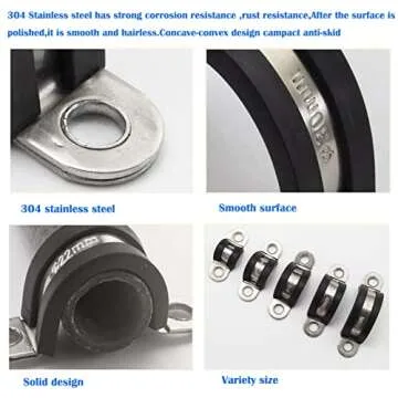 WYSIWYKA 10pcs U-Tube Strap Clamps for Tubes & Pipes