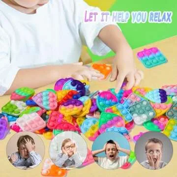30PCS Bulk Fidget Toys, Party Favors for Kids, Birthday Party Toys, Small Classroom Prizes Box Fidgets Toys for Kids Toddlers Adult, Goodie Bag Stuffers, Treasure Chest, Bubbles Poppers,Relieve Stress