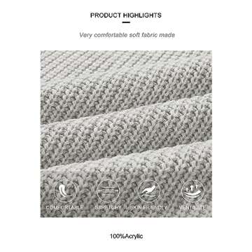 MEROKEETY Women's 2024 Long Sleeve Chunky Knit Sweaters 1/4 Zip Polo V Neck Casual Pullover Tops,Grey,S