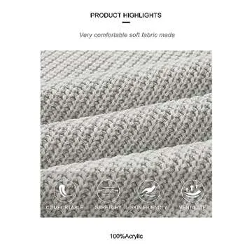 MEROKEETY Women's 2024 Long Sleeve Chunky Knit Sweaters 1/4 Zip Polo V Neck Casual Pullover Tops,Grey,S