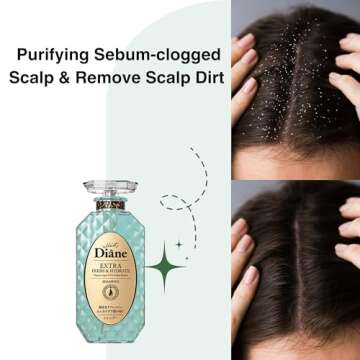 Moist Diane Perfect Beauty Extra Fresh & Hydrate Natural Hair Shampoo with Pump for Men & Women, Organic Keratin Hydrating & Moisturizing Japanese Haircare Products for Dry, Damaged Hair 15.2 fl oz