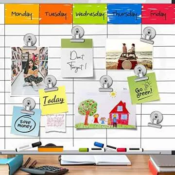 24 Pack Magnetic Clips Refrigerator Magnet Clips, Heavy Duty Fridge Magnets Clip Whiteboard Magnetic Clip, Clip Magnets for Fridge, Whiteboard, Office, School, Kitchen