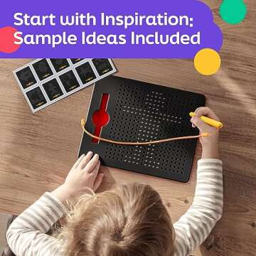 AYNAT FUN Magnetic Drawing Board for Toddlers & Kids - Toddler Doodle & Sketch Toys, Includes Magnet Stylus Pen and Beads for Girls & Boys, Travel & Car Ride Activities