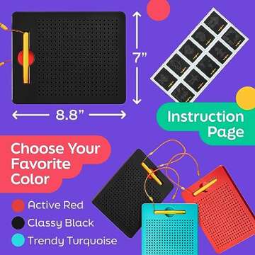 AYNAT FUN Magnetic Drawing Board for Toddlers & Kids - Toddler Doodle & Sketch Toys, Includes Magnet Stylus Pen and Beads for Girls & Boys, Travel & Car Ride Activities