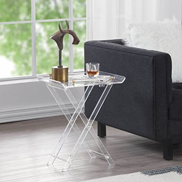 Modern LIKENOW Acrylic Folding Tray Table - Space-Saving Style