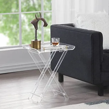 Modern LIKENOW Acrylic Folding Tray Table - Space-Saving Style