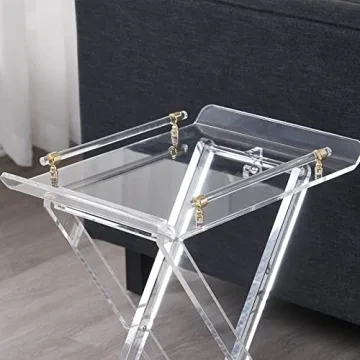 Modern LIKENOW Acrylic Folding Tray Table - Space-Saving Style