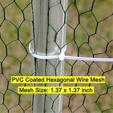 Large Chicken Coop Walk-in Metal Poultry Cage House Rabbits Habitat Cage Spire Shaped Coop with Waterproof and Anti-Ultraviolet Cover for Outdoor Backyard Farm Use (9.8' L x 13.1' W x 6.56' H)