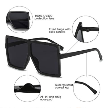 GRFISIA Square Oversized Sunglasses for All Seasons