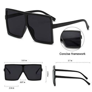 GRFISIA Square Oversized Sunglasses for All Seasons