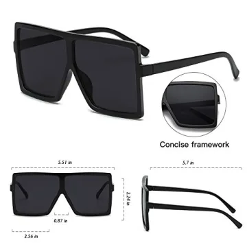 GRFISIA Square Oversized Sunglasses for All Seasons