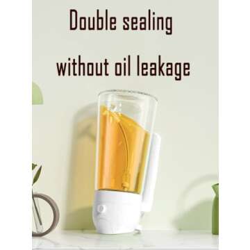 NIKKIER Oil Sprayer for Cooking,2 in 1 Olive Oil Dispenser and Oil Sprayer 470ml Olive Oil Spritzer,Oil Sprayer for Air Fryer, Salad,BBQ,Roasting-White