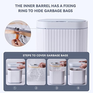 ELPHECO Touchless Bathroom Trash Can - Waterproof, 2.5 Gallon