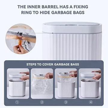 ELPHECO Touchless Bathroom Trash Can - Waterproof, 2.5 Gallon