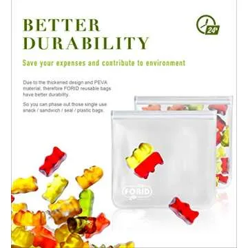 Reusable Gallon Freezer Bags - 6 Pack EXTRA THICK Gallon Reusable Bags LEAKPROOF Reusable Freezer Bags for Marinate Food & Fruit Cereal Sandwich Snack Meal Prep Travel Items Home Organization Storage