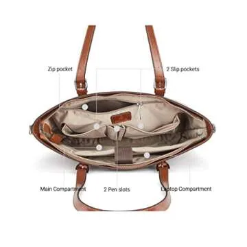 Stylish BOSTANTEN Leather Laptop Tote for Women