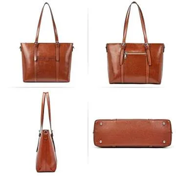Stylish BOSTANTEN Leather Laptop Tote for Women