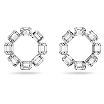 Elegant SWAROVSKI Millenia Hoop Earrings with Octagon Crystals
