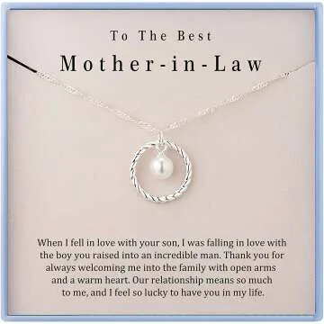 Mother in Law Necklace - Sterling Silver Holiday Gift