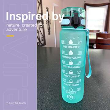 Elvira 32oz Motivational Water Bottle for Daily Hydration