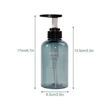 Yeeco Shampoo Pump Bottle Set - 10oz Clear Blue, 3 Pack for Travel & Home