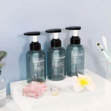 Yeeco Shampoo Pump Bottle Set - Refillable, Leak-Proof