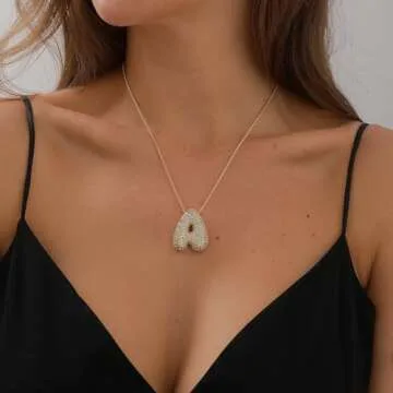 Stylish 14K Gold Bubble Letter Necklace for Women