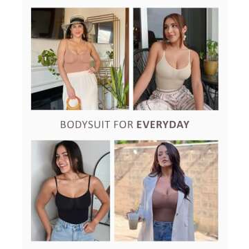 FeelinGirl Shapewear Bodysuit for Women Tummy Control Body Shaper Seamless Faja Sculpting Snatched W...