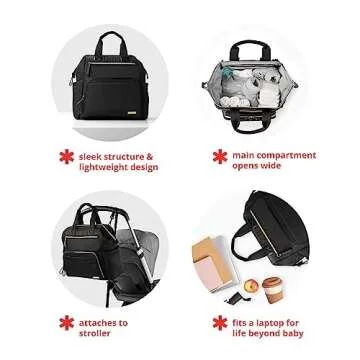 Skip Hop Diaper Bag Backpack with Spacious Design and Stroller Straps